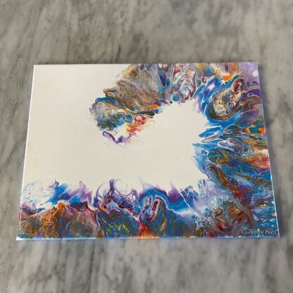 Ocean Wave; Rainbow Acrylic Pour