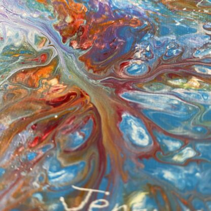 Ocean Wave; Rainbow Acrylic Pour - Image 2