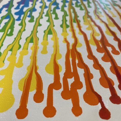 Tipped Rainbow Dots; Hand-dotted acrylic flow art on canvas. - Image 3