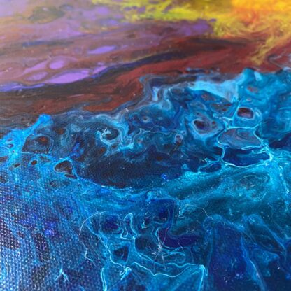 Stormy Sunset; Acrylic pour on canvas. - Image 2