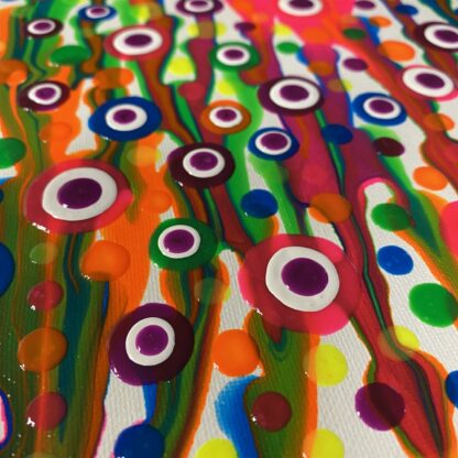 Neon Raised Dots on Painted Canvas - Image 2
