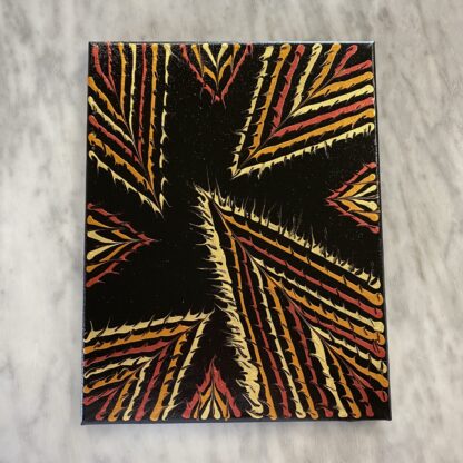 Tiger Motif; 3 Golds on Black Canvas