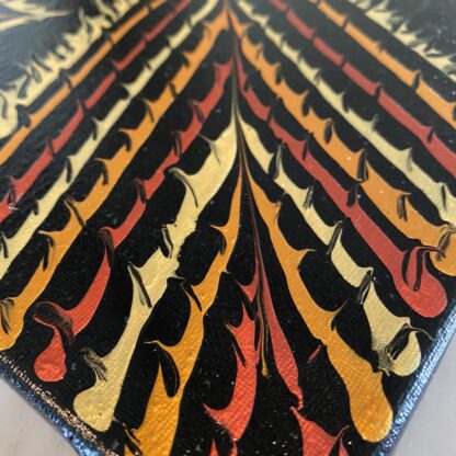 Tiger Motif; 3 Golds on Black Canvas - Image 2