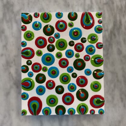 Blob Art; Kalotone Dots on White Wood Canvas