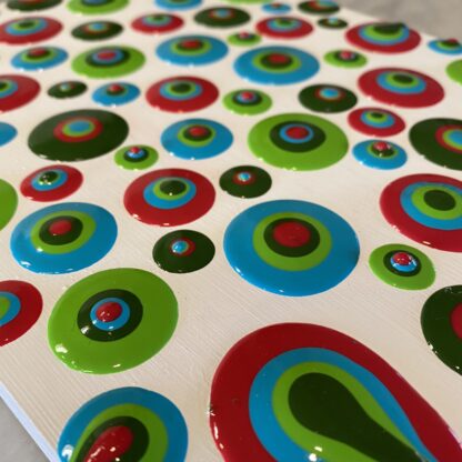 Blob Art; Kalotone Dots on White Wood Canvas - Image 2