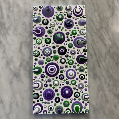 Blob Art; Lavender Fields on White Wood Canvas