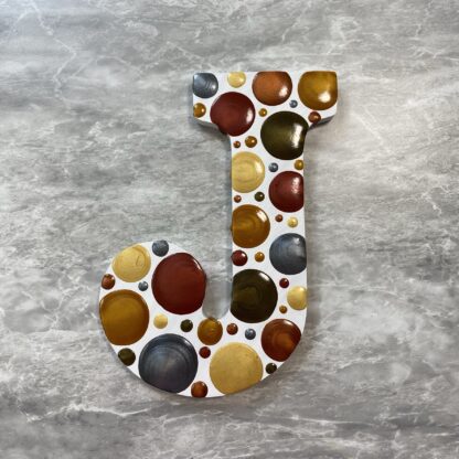 Alphabet Letter J - Metallic Blobs