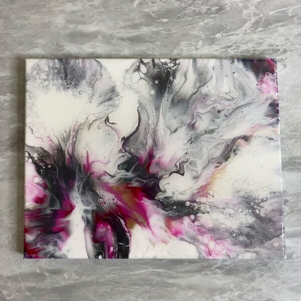 Pinks & Metallics Abstract Pour Painting