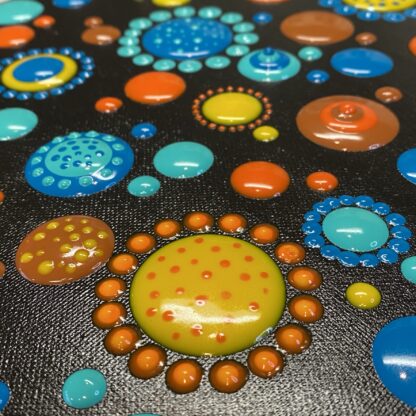 Fall Inspiration - Round Black Canvas Dot Art - Image 2