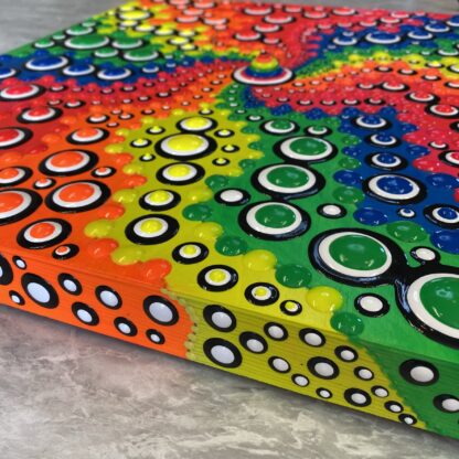 Blob Art; Neon Rainbow on a Painted Wood Canvas - Image 6