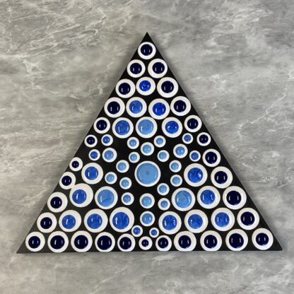 Blob Art; Triangle Blues on Wood Canvas