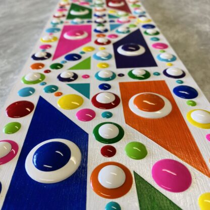 Blob Art Meets Geometric Art on Wood Canvas - Image 2