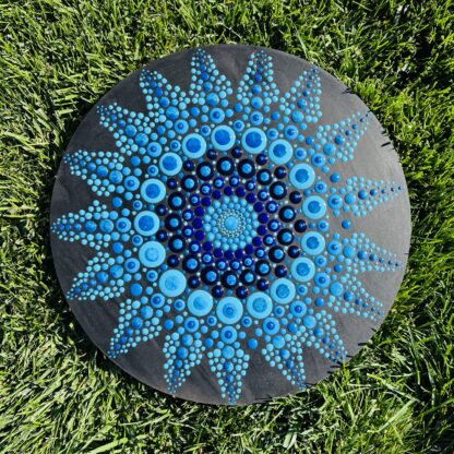 Blob Art; Blue Crazy Mandala Flower