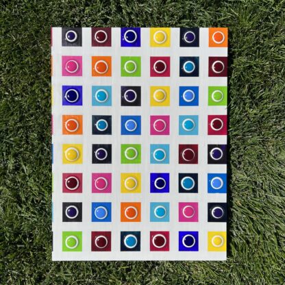 Blob Art; Geometric Squares and Circles on Large Wood Canvas