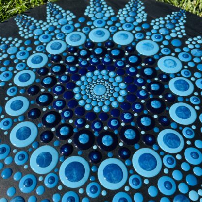 Blob Art; Blue Crazy Mandala Flower - Image 2