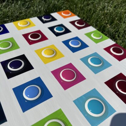 Blob Art; Geometric Squares and Circles on Large Wood Canvas - Image 2
