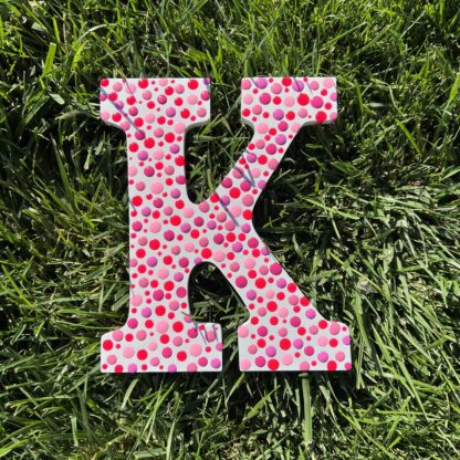 Alphabet Letter K - Small Mega Dots in Pink Hues