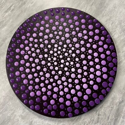 5 Shades of Purple Gradiant on Round Canvas