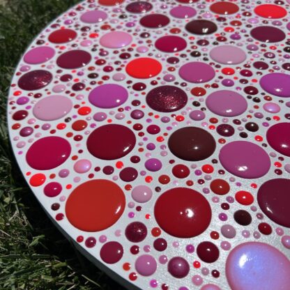 Blob Art; Reds and Pinks on Large Round - Image 2