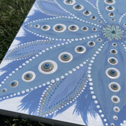 French Blue Flower Dot Painting - Image 2