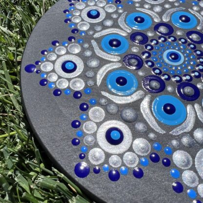 Mandala; Blues and Silver - Image 2
