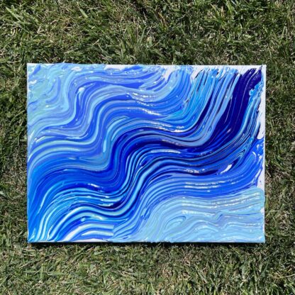Shades of Blue Raked Dots