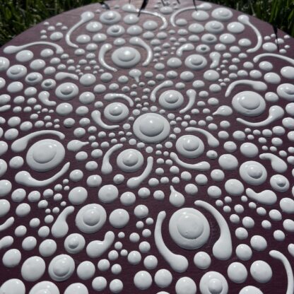 Mandala; White on a Berry Wine Background - Image 2