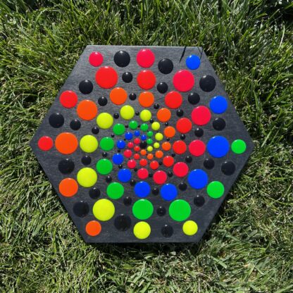 Hexagon Neon Spiral Dot Painting