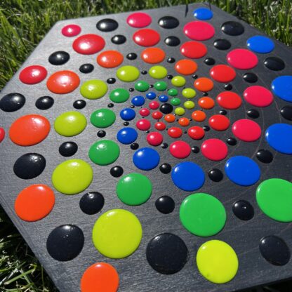 Hexagon Neon Spiral Dot Painting - Image 2